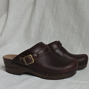 Dansko Dark Brown Leather Slip-Ons
